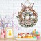 Queekay Easter Wreaths for Front Door Wooden Easter Sign 12.6 x 14.6 Inch Hanging Door Sign Decorations Wreath for Spring Holiday Coffee Shop Bakery(Bunny)